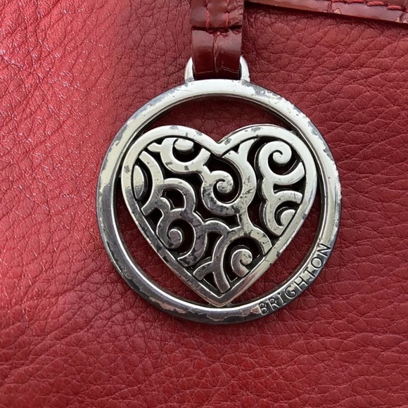 Brighton Red Shoulder Bag with Chain Detail - Picture 8 of 14